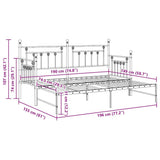 Daybed Frame Black 75 x 190 cm Steel 42002663