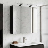 Bathroom Mirror Cabinet Black Oak 70 x 14.5 x 70 cm 889096