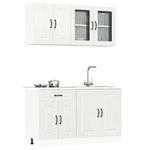 4 Piece Kitchen Cabinet Set Kalmar High Gloss White Engineered Wood 3314853