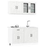 4 Piece Kitchen Cabinet Set Kalmar High Gloss White Engineered Wood 3314853