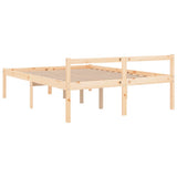 Bed Frame Natural Pine Solid Pine Wood Double Bed Frame 810589