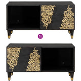 Coffee Table Black 80 x 50 x 40 cm Solid Mango Wood 4018812