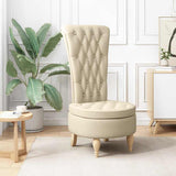 Slipper Chair Cream 56.5 x 70 x 110 cm Fabric 42020684