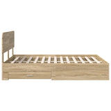 Bed Frame with Drawer Sonoma Oak 140 x 190 cm Engineered Wood 3412375