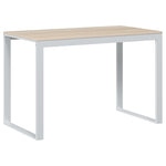 ZNTS Computer Desk White and Oak 110x60x73 cm Engineered Wood 30198