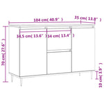 ZNTS Sideboard Sonoma Oak 104x35x70 cm Engineered Wood 827199