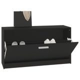 Shoe Bench Black 80x24x45 cm Engineered Wood 342641