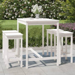 5 Piece Garden Bar Set White Solid Wood Pine 3154746