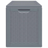 Garden Storage Box Grey PP Rattan 180 L 364060