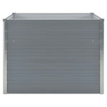ZNTS Raised Garden Bed 100x100x77 cm Galvanised Steel Grey 42407