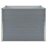 ZNTS Raised Garden Bed 100x100x77 cm Galvanised Steel Grey 42407
