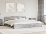 Bed Frame with Drawer Concrete Grey 200 x 200 cm Engineer Wood 3412973