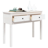 Console Table White 100x35x75 cm Solid Wood Pine 814615