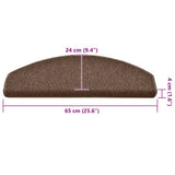 Stair Mats 30 pcs 65x24x4 cm Brown Half Round Large 3365760