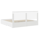 Bed Frame with Headboard White 200 x 200 cm Engineered Wood 3411264
