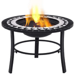 Mosaic Fire Pit Black and White 68cm Ceramic 46721