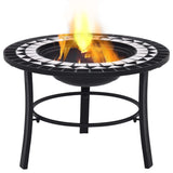 Mosaic Fire Pit Black and White 68cm Ceramic 46721