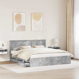 Bed Frame with Drawer Concrete Grey 180 x 200 cm Engineer Wood 3410682