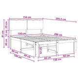 Double Bed Frame with Headboard ROSTOCK White 150 x 200 cm 3405463
