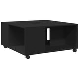 ZNTS Coffee Table Black 80x80x40 cm Engineered Wood 853174