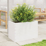 Garden Planter White 70x40x45.5 cm Solid Wood Pine 847264