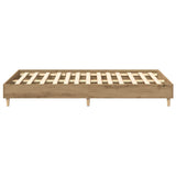 Bed Frame No Mattress Artisan Oak 135x190 cm Double Engineered Wood 861074