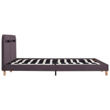 Bed Frame with LED without Mattress Taupe Fabric 150x200 cm King Size 281094