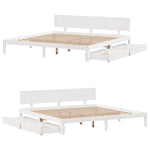 Bed Frame with Drawers without Mattress White 200x200 cm 3301993