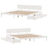 Bed Frame with Drawers without Mattress White 200x200 cm 3301993