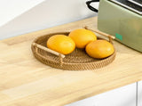 Sideboard with Rubber Wood Top, Modern Storage Cabinet, Kitchen Cupboard with Doors, Drawers and T3398P330527