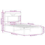 Bed Frame without Mattress Smoked Oak 75x190 cm Small Single Engineered Wood 4106733