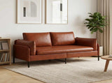 2-Seater Sofa Shiny Brown 188 x 81 x 89 cm Faux Leather 42048628
