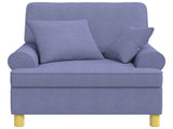 XL Armchair with Cushions Jeans Blue Fabric 42043495