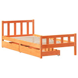 Bed Frame without Mattress Wax Brown 75x190 cm Small Single Solid Wood Pine 3301589