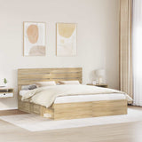 Bed Frame with Headboard Sonoma 180 x 200 cm Solid Pine Wood 3411385