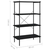 4-Tier Shelving Unit Black 80x40x130 cm 336343