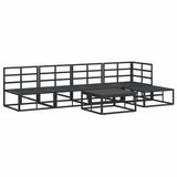 Garden Sofa Set with Cushion 6 pcs Black Aluminium 3378859