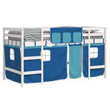 Kids' Loft Bed with Curtains without Mattress Blue 80x200cm 3206959