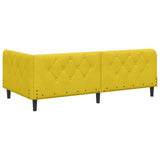 Corner Bed Frame with Headboard Yellow 90 x 200 cm Velvet 42016612