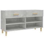 Shoe Cabinet Concrete Grey 102x35x55 cm Engineered Wood 812820