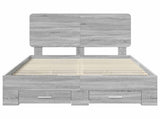Bed Frame with Drawer Grey Sonoma 120 x 200 cm Engineered Wood 3412806