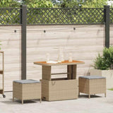 Garden Dining Set Beige Poly Rattan 42007919