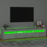 TV Cabinet with LED Lights Concrete Grey 210x35x40 cm 3152733