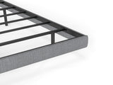 140cm190cm Grey Floating Double Bed Frame with LED Lights, Metal Platform Bed with Underbed T6135P516184