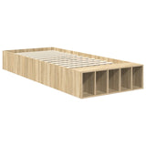 Bed Frame with Shelf Sonoma Oak 100 x 200 cm Engineered Wood 3408398