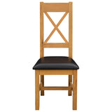 Dining Chair 2 pcs Solid Oak Wood Black 45 x 54 x 105 cm 42039169