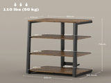 HiFi Stand, with Four Storage Shelves - Rustic Brown T3398P377903