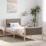 Bed Frame with Headboard Taupe 90 x 200 cm Fabric 878357