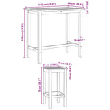 Outdoor Bar Set 5 pcs Untreated Solid Teak Wood 3422498
