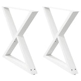 Dining Table Legs 2 pcs White 90x cm Steel 4012733